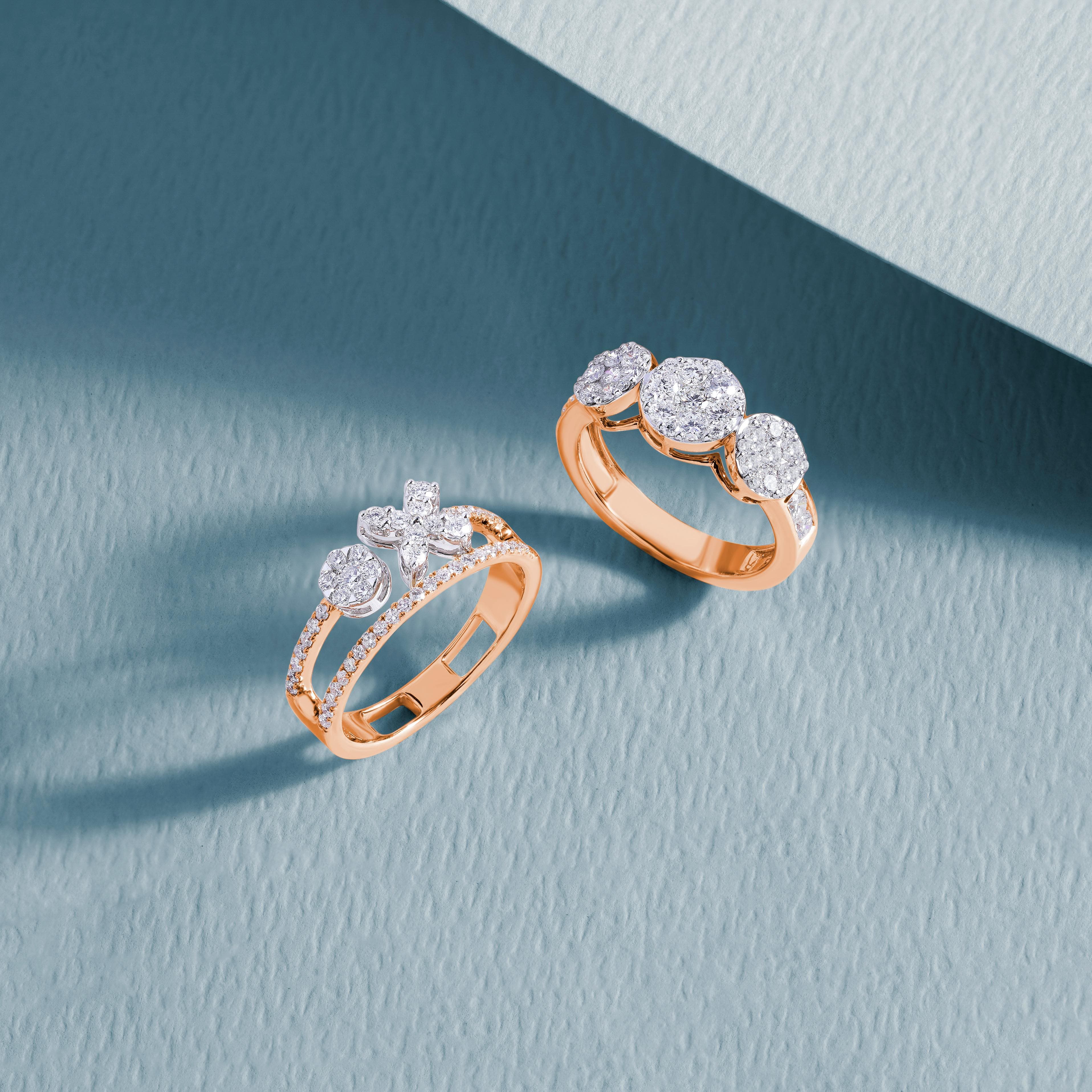 Model wearing rings